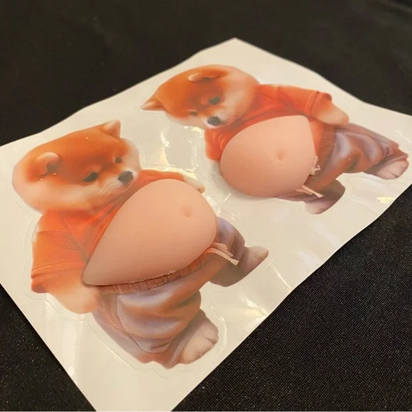 Pudgy Belly Doggy 3D Fidget Sticker Set - Help for stress & anxiety, ADHD NWOT - Picture 3 of 5